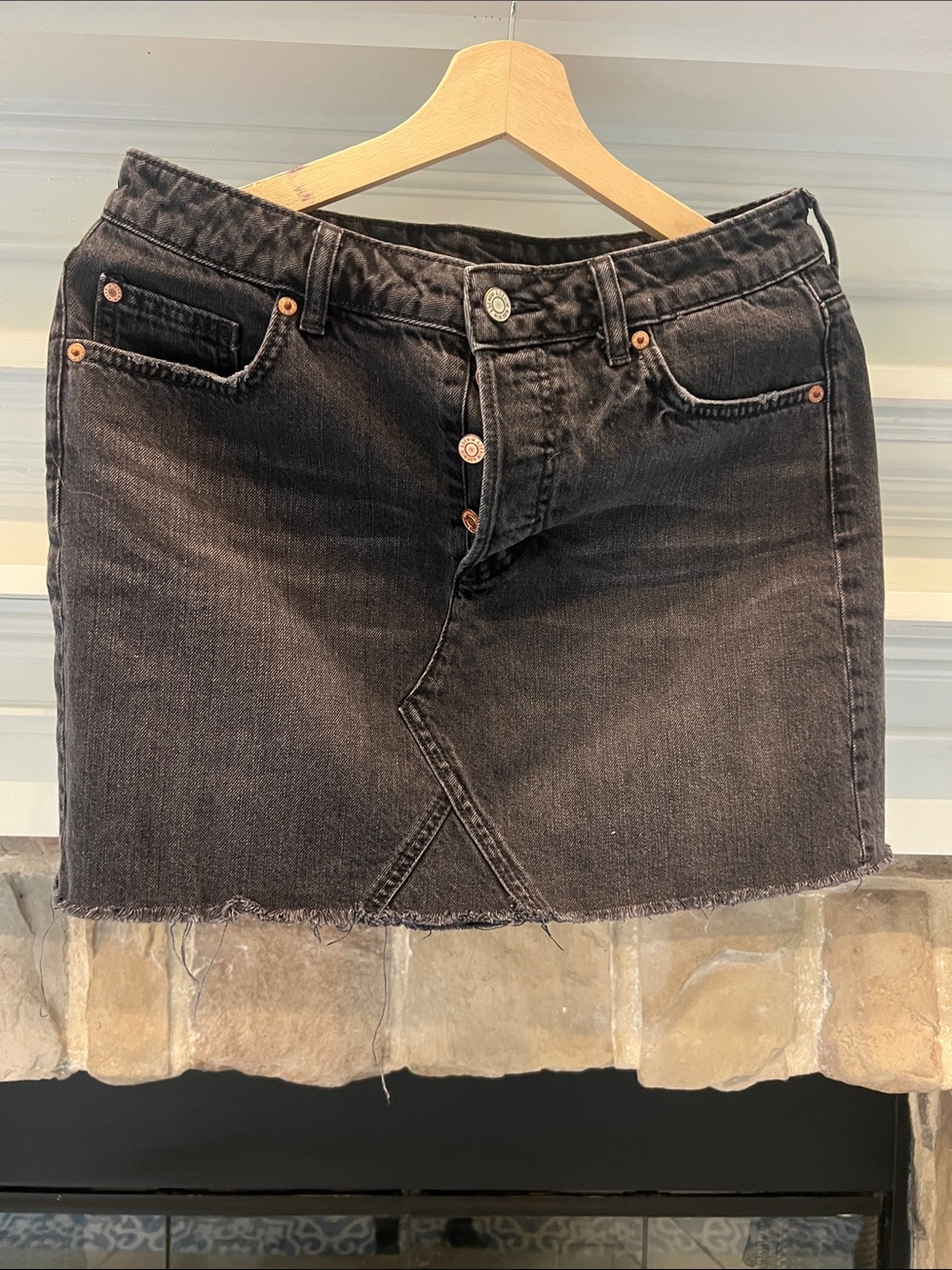 Black Denim Mini Skirt - & Denim (Urban Outfitters)